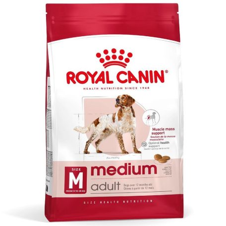 ROYAL CANIN MEDIUM ADULT - közepes testű felnőtt kutya száraz táp  (15 kg)