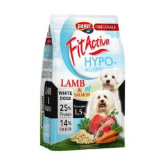   Panzi FitActive WhiteDogs Hypoallergenic Adult Bárány&Lazac száraztáp - Világos színű, felnőtt kutyák részére 1,5kg
