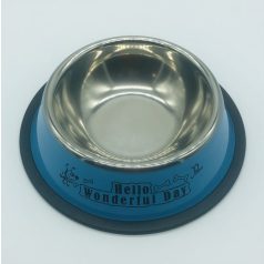 Etetőtál - kék oldalú, fém 18cm 300ml