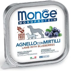   Monge Dog Monoprotein Fruits Paté 150g Alutálca Bárány + Áfonya