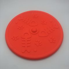 Frizbi 20cm - narancssárga, 3D tappancs és hal mintával