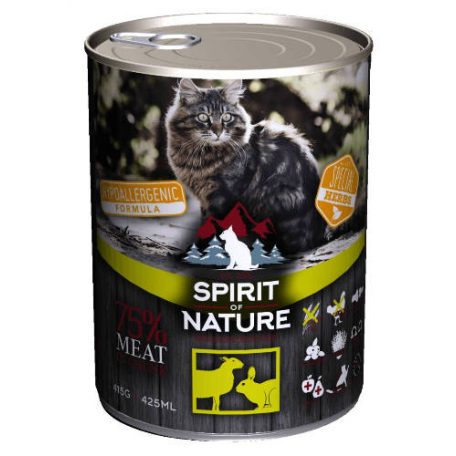 Spirit of Nature Hipoallergén Macska konzerv 415g Bárány és Nyúl