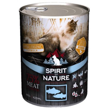 Spirit of Nature Hipoallergén Macska konzerv 415g Tonhal és Lazac