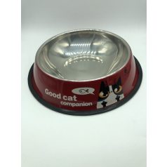 Etetőtál - bordó oldalú, fém 26cm 1000ml