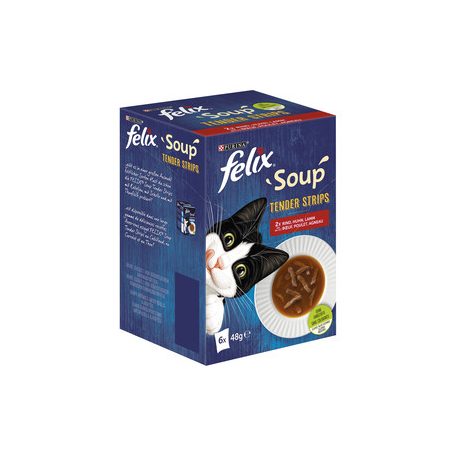 Félix Soup Strips Házias válogatás 6x48g