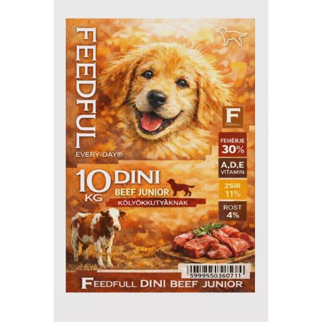 FEEDFULL Dini Dog Junior Marha 10kg kutyatáp