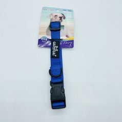   Nyakörv textil - fekete műanyag csattal - M - 2cm x 30-45cm - KÉK
