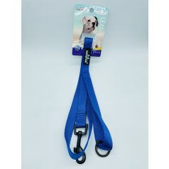 Póráz textil fém karabinerrel - M - 2cm x 120cm KÉK