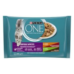   Purina One DIFFICULT APPETITE Csirkével és Pulykával alutasakos macskaeledel 4x85g