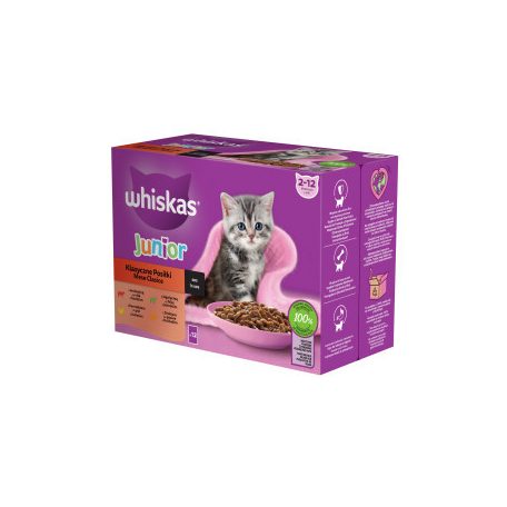 Whiskas Junior Klasszikus válogatás Mártásban Alutasakos macskaeledel 12x85g