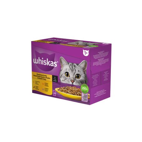 Whiskas Baromfi válogatás Mártásban Alutasakos macskaeledel 12x85g