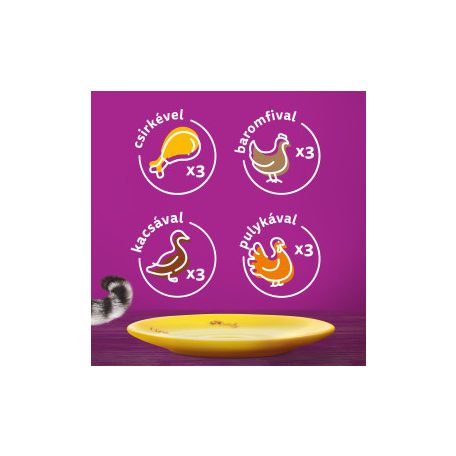 Whiskas Baromfi válogatás Mártásban Alutasakos macskaeledel 12x85g