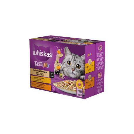 Whiskas Tasty Mix Creamy Creations Vegyes válogatás Mártásban Alutasakos macskaeledel 12x85g