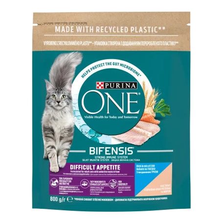 Purina One DIFFICULT Tőkehalas és  Pisztrángos Száraz macskaeledel 750g (780)