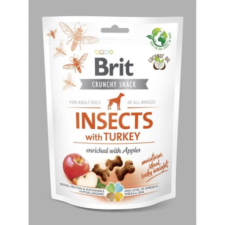 Brit Care Insects Dog Crunchy Cracker 200g Adult Pulykával és almával