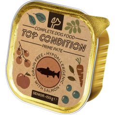   Top Condition pate Gabonamentes Hipoallergén Alutálcás kutyaeledel 150g SENIOR Lazaccal