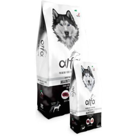 ALFA Maintence Marha és Bárány ízesítéssel 24/11 20kg száraz kutyatáp átlagos aktivitású kutyák számára
