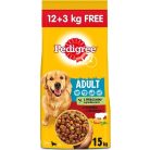 Pedigree 12+3 kg Adult Marhával Zöldséggel