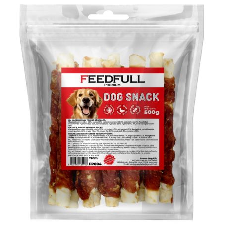 Feedfull Prémium Kacsahússal tekert bőrpálca 17cm kutya jutalomfalat 500g (FP004)