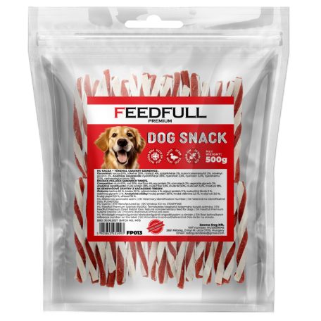 Feedfull Prémium Kacsa+Tőkehal csavart szendvics kutya jutalomfalat 500g (FP013)