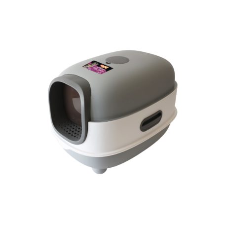 UNIQ PETS KittyCabin Cosmo Zárt Macskaalomtálca lapáttal, szürke, 56x39x40 cm (ULB0003-A)