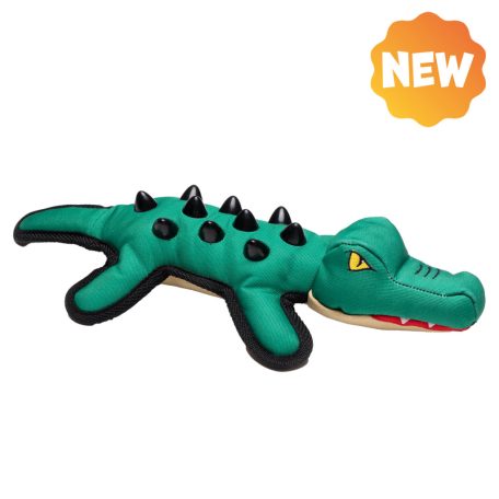 UNIQ PETS plüss kutyajáték  – zöld krokodil sípolóval,  39,2x18x7,8cm (UDT0244)