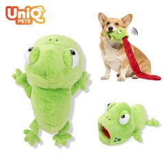   UNIQ PETS plüss kutyajáték béka hosszú nyelvvel és sípolóval 90x20x17cm (UDT0285)