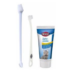   Trixie Dental Hygiene Set - fogkefe és fogkrém szett macskák részére