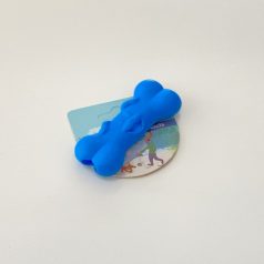 Gumicsont kutyafejjel 9cm - KÉK