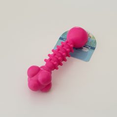 Gumibuzogány, csörög 15cm - RÓZSASZÍN