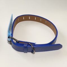 Műbőr nyakörv - lyukacsos - 2,5cm x 46-56cm - kék