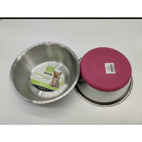 Itatótál / Etetőtál csúszásgátlóval -  fém színű 30cm/4000ml