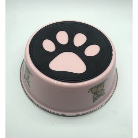 Etetőtál - rózsaszín, fém, csúszásgátló gumitalppal 26cm 1900ml