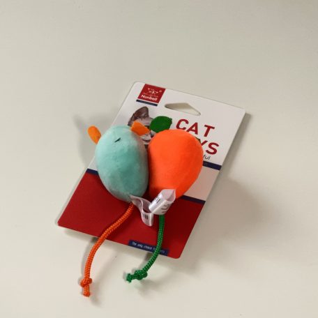 Egér, 2db-os - 7cm, narancs-kék