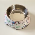 Masszív falú, fém betétes, műanyag tál - 22cm/700ml - színes állatmintákkal