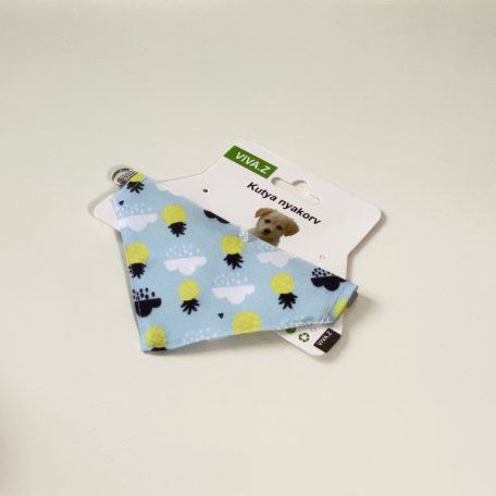 Kendős nyakörv- XS - 20-34cm - világoskék, ananászos, felhős