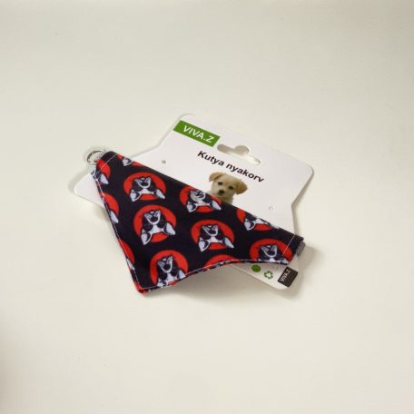 Kendős nyakörv- XS - 20-34cm - fekete, francia bulldogos